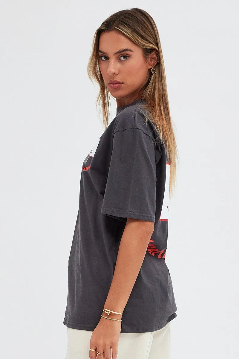 Grey T Shirt Short Sleeve Crew Neck Basketball Graphic sold by Ally Fashion product image thumbnail 4