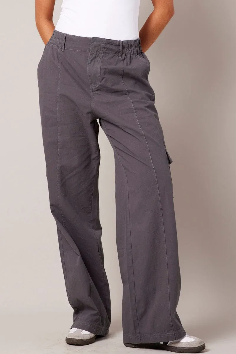 Grey Cargo Pants Mid Rise sold by Ally Fashion product image thumbnail 3