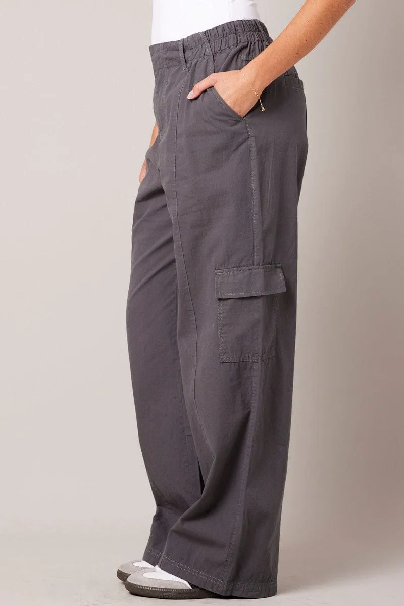 Grey Cargo Pants Mid Rise sold by Ally Fashion product image thumbnail 4