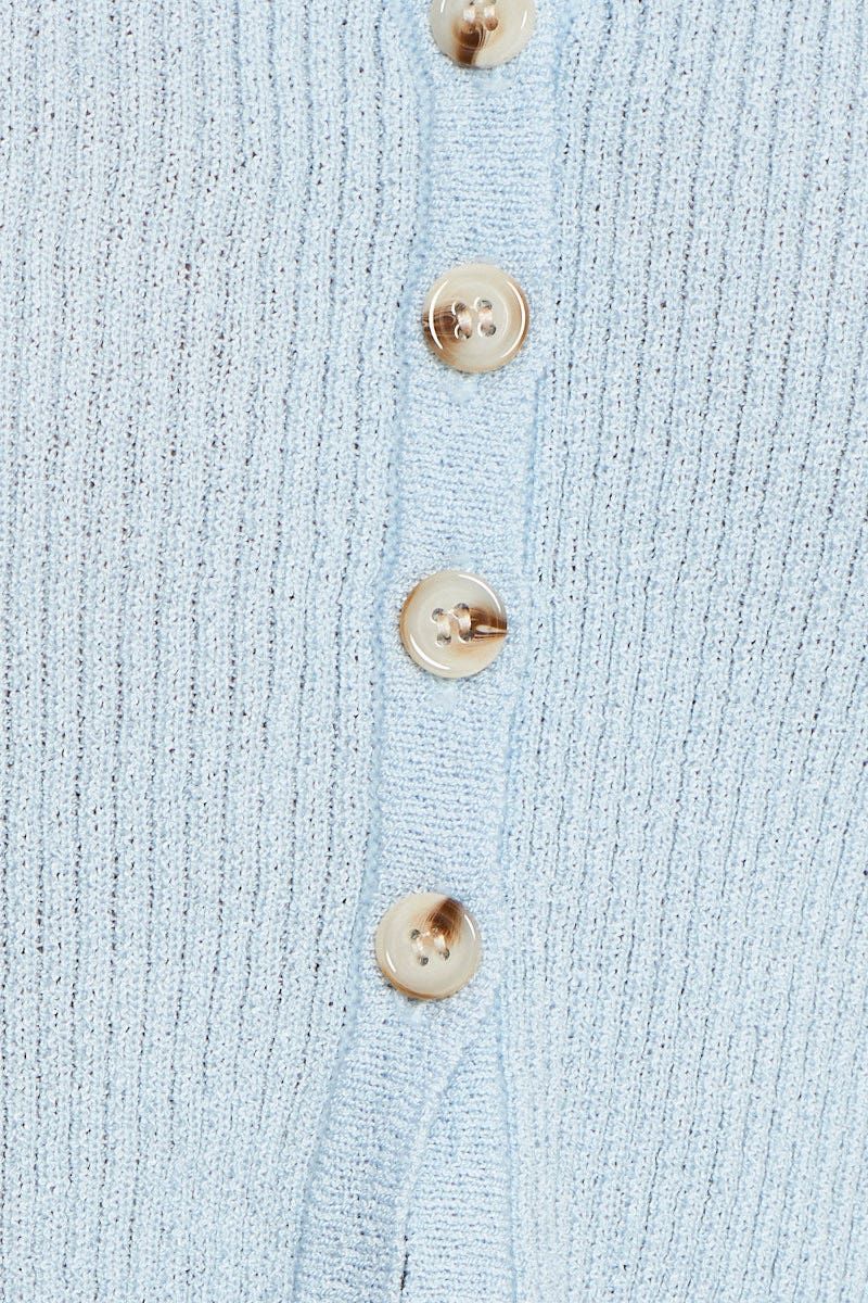Blue Button Front Knit T Shirt sold by Ally Fashion product image thumbnail 5
