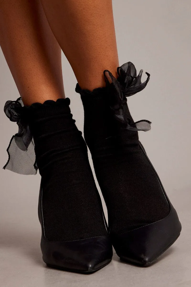 Black Bow Decor Socks sold by Ally Fashion product image thumbnail 2