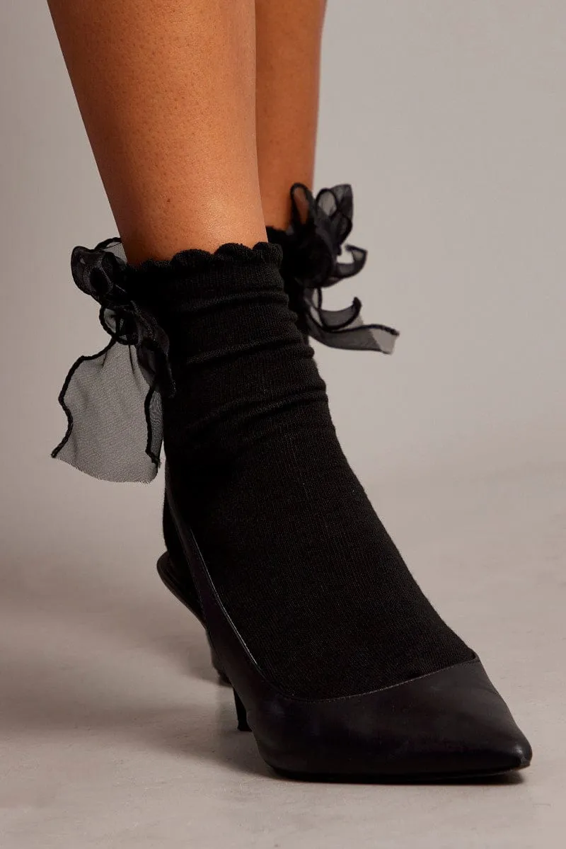 Black Bow Decor Socks sold by Ally Fashion product image thumbnail 3