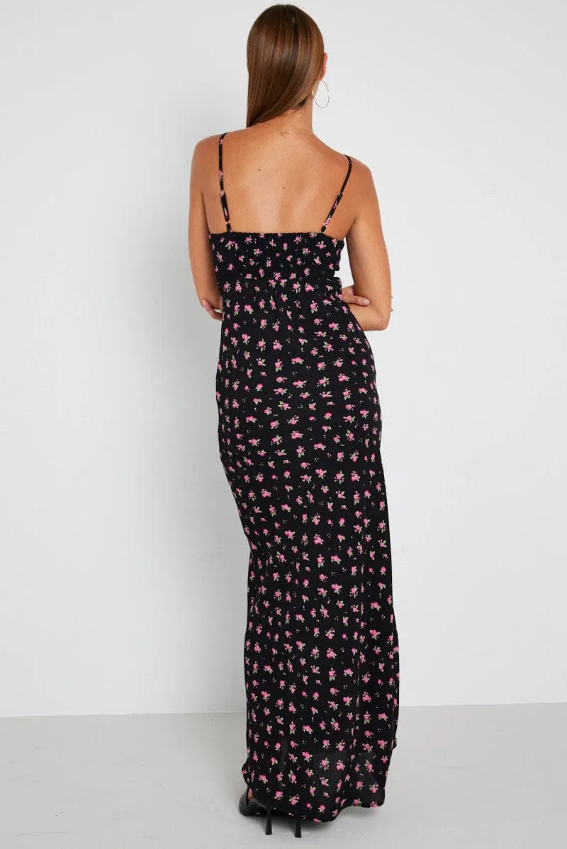 Black Floral Maxi Dress Sleeveless sold by Ally Fashion product image thumbnail 5