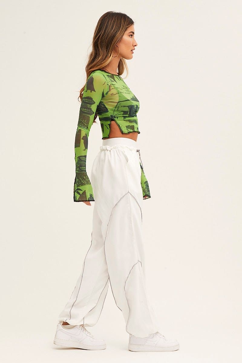White Cargo Parachute Pants sold by Ally Fashion product image thumbnail 4