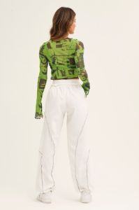 White Cargo Parachute Pants sold by Ally Fashion