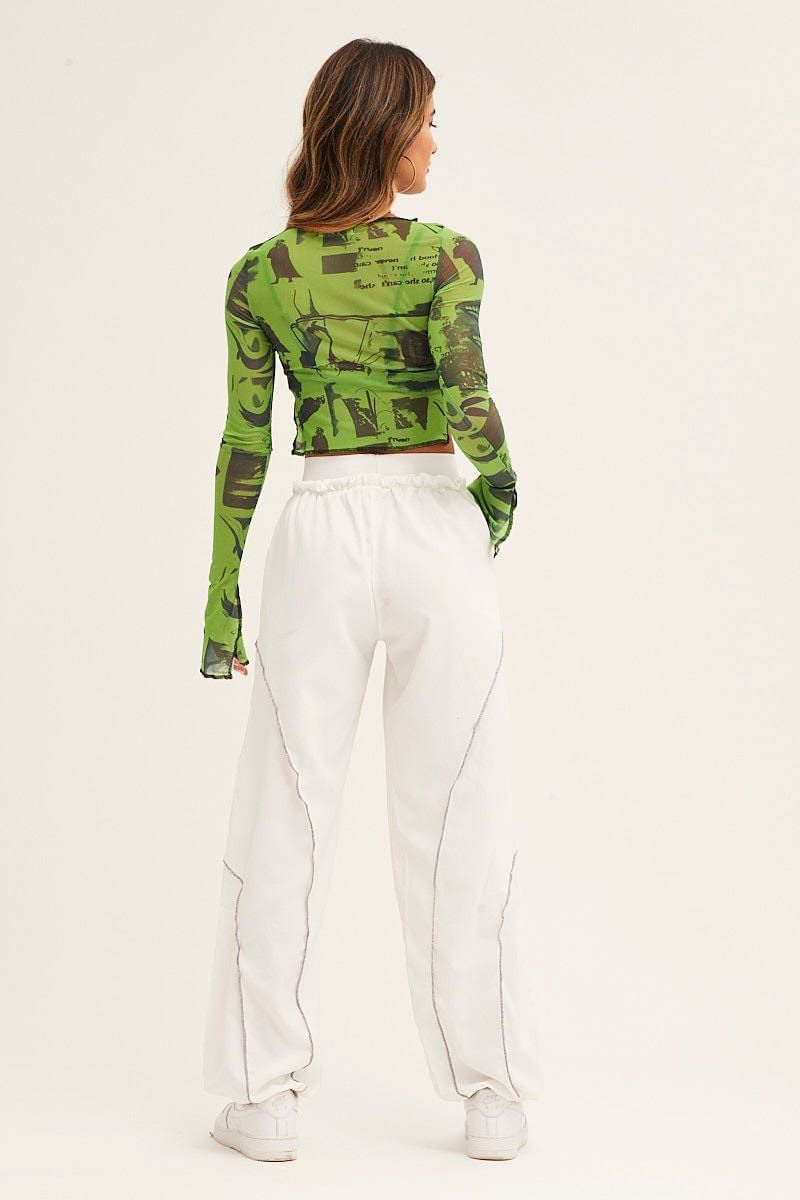 White Cargo Parachute Pants sold by Ally Fashion product image thumbnail 5