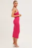 Pink Knit Dress Midi Halter Neck Binding Detail sold by Ally Fashion