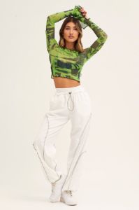 White Cargo Parachute Pants sold by Ally Fashion