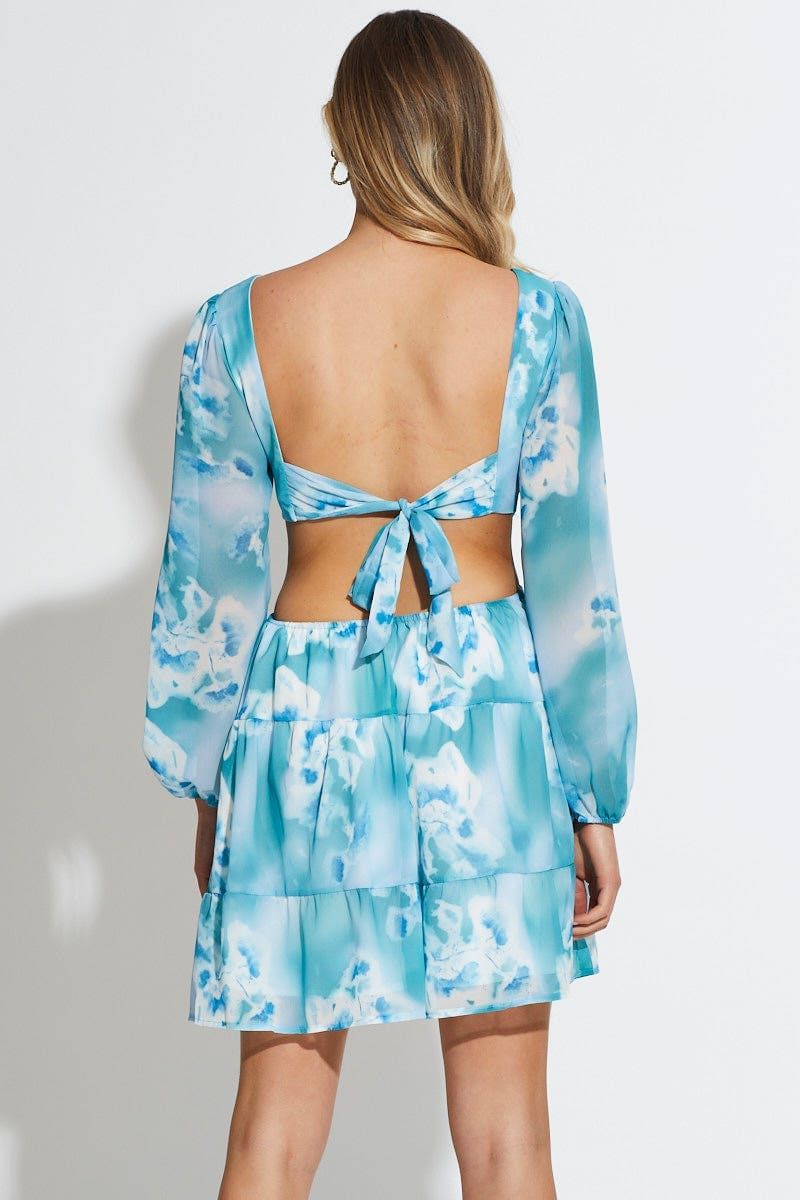 Abstract Print Mini Dress Long Sleeve sold by Ally Fashion product image thumbnail 5