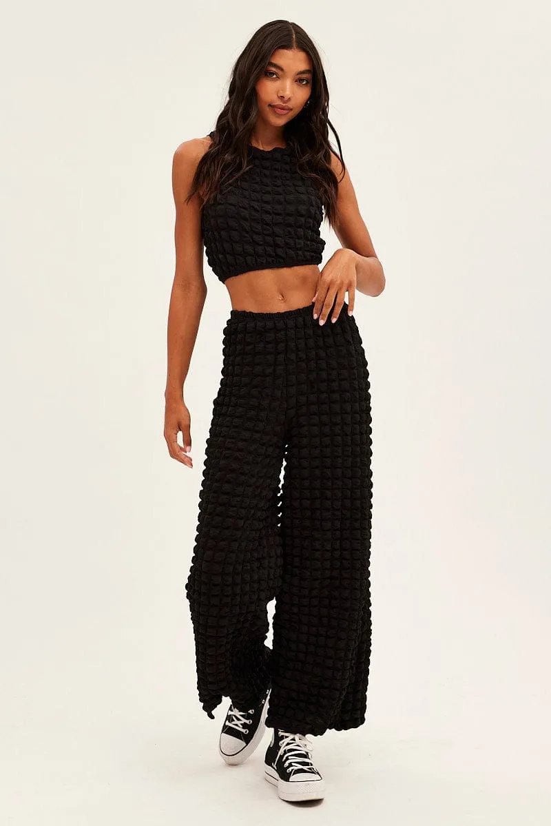 Black Wide Leg Pants sold by Ally Fashion product image thumbnail 3