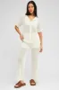 White Knit Pants Wide Leg Crochet sold by Ally Fashion