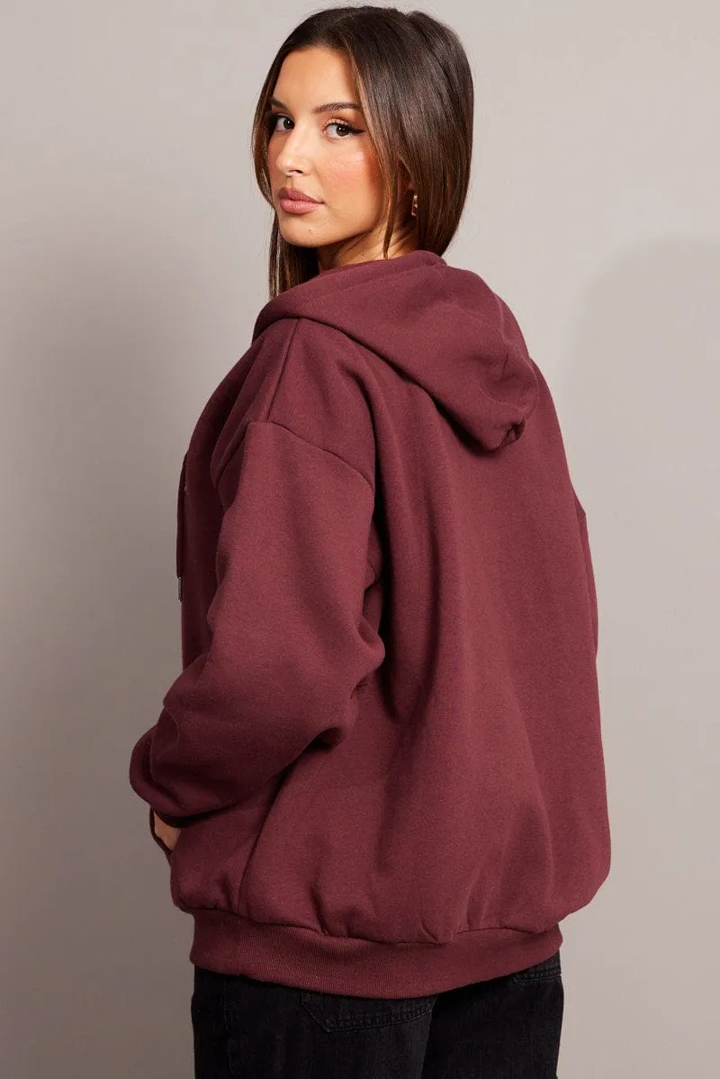 Red Graphic Zip Hoodie sold by Ally Fashion product image thumbnail 5