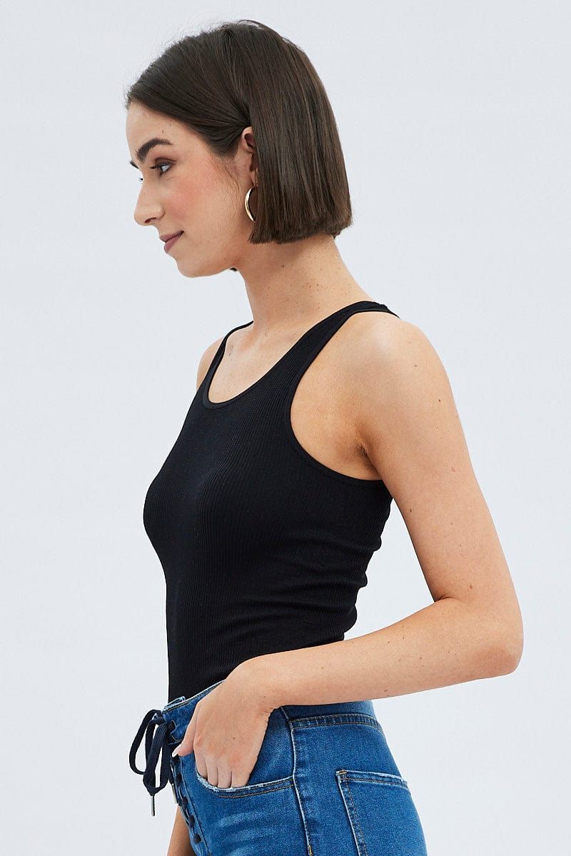 Black Tank Top Sleeveless Round Neck Seamless sold by Ally Fashion product image thumbnail 4