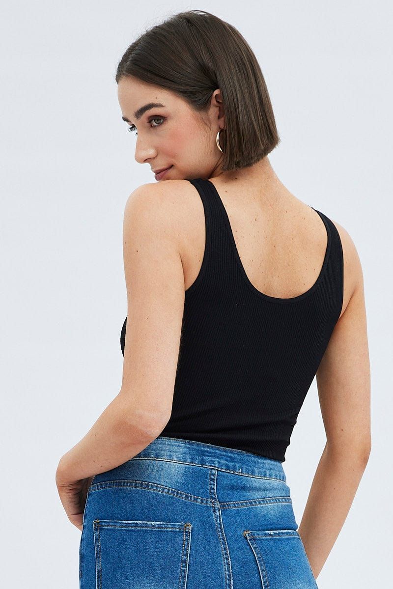 Black Tank Top Sleeveless Round Neck Seamless sold by Ally Fashion product image thumbnail 5