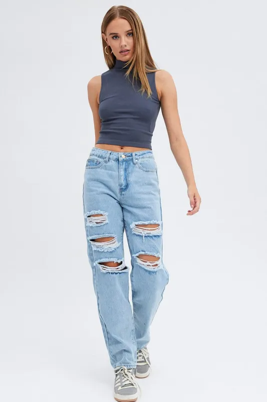 Denim Baggy Denim Jeans High rise sold by Ally Fashion