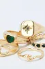 Gold 5 Pack Rings Set sold by Ally Fashion