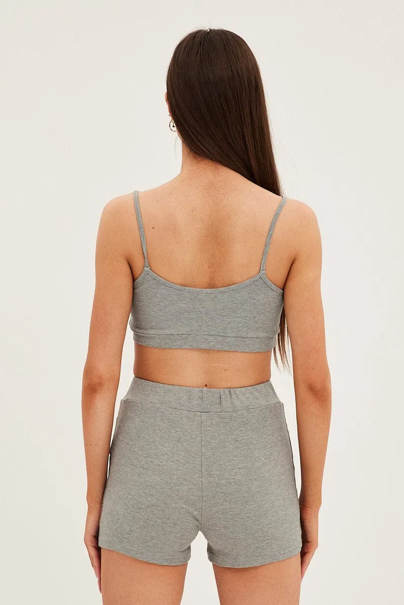 Grey Crop Singlet Loungewear Set sold by Ally Fashion product image thumbnail 5