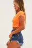 Blue Denim Shorts High Waist Ripped sold by Ally Fashion