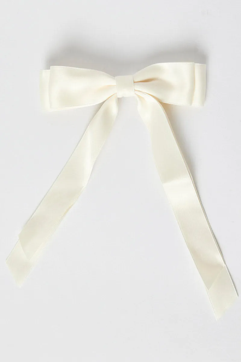 White Bow Hair Clip sold by Ally Fashion product image thumbnail 3