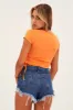 Blue Denim Shorts High Waist Ripped sold by Ally Fashion