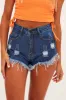 Blue Denim Shorts High Waist Ripped sold by Ally Fashion