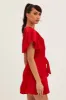 Red Wrap Dress Evening Satin sold by Ally Fashion