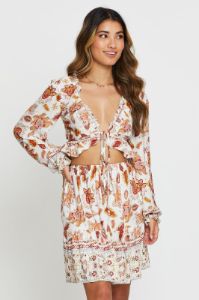 Boho Print Crop Top Long Sleeve sold by Ally Fashion