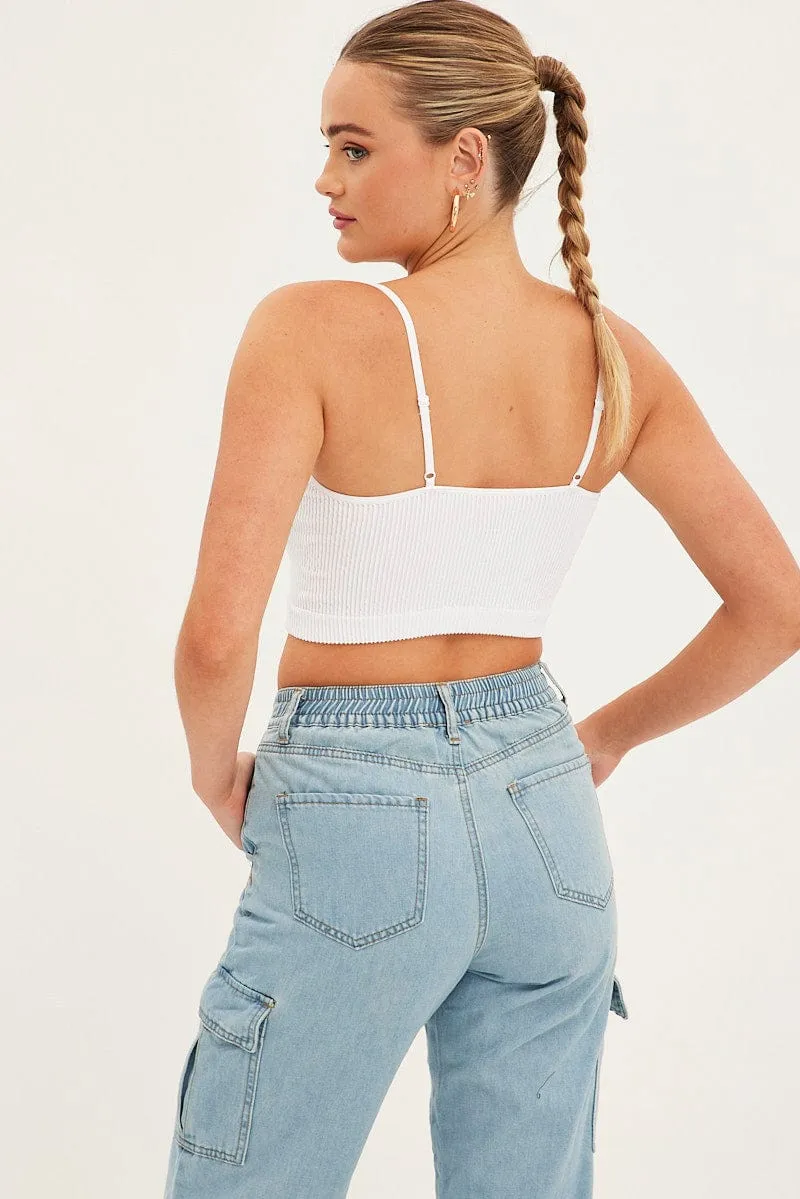 White Singlet Top Seamless sold by Ally Fashion product image thumbnail 5