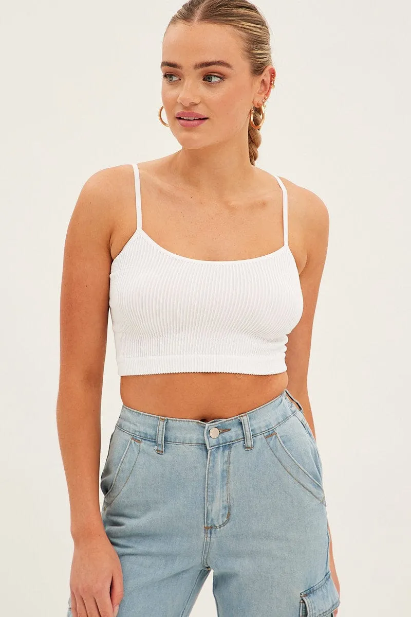 White Singlet Top Seamless sold by Ally Fashion