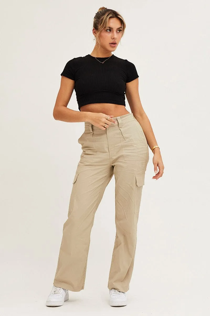 Black Rib Crop Top Long Sleeve Round Neck sold by Ally Fashion product image thumbnail 2