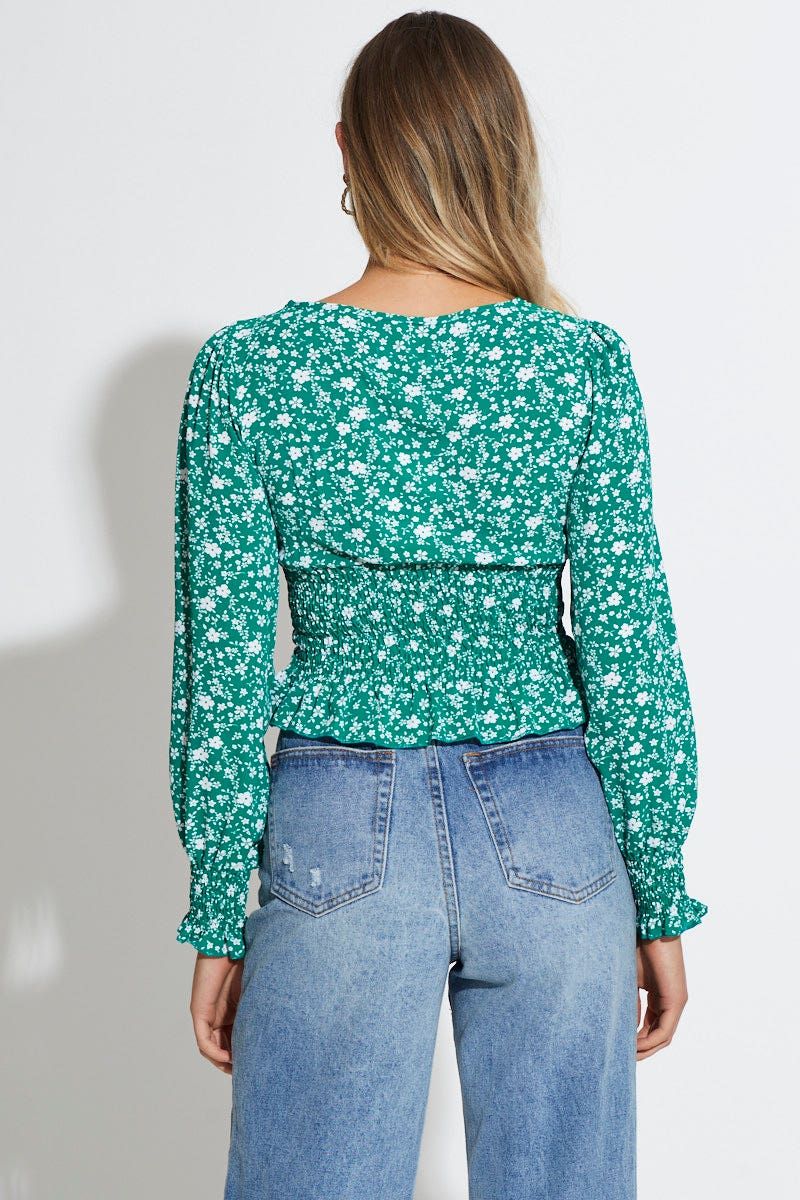 Print Peplum Top Long Sleeve sold by Ally Fashion product image thumbnail 5