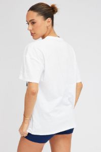 White Graphic tee Chicago Tennis Slogan Oversize t-shirt sold by Ally Fashion