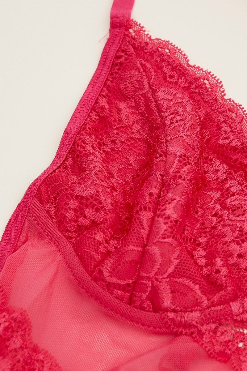 Pink Lace Underwire Lingerie Set sold by Ally Fashion product image thumbnail 2