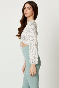 Polka Dot Keyhole Top sold by Ally Fashion