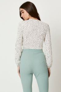 Polka Dot Keyhole Top sold by Ally Fashion