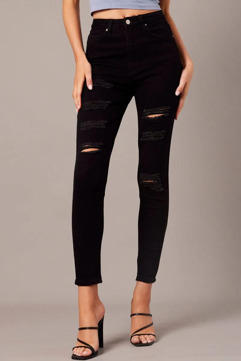 Black Skinny Jean High Rise sold by Ally Fashion product image thumbnail 3