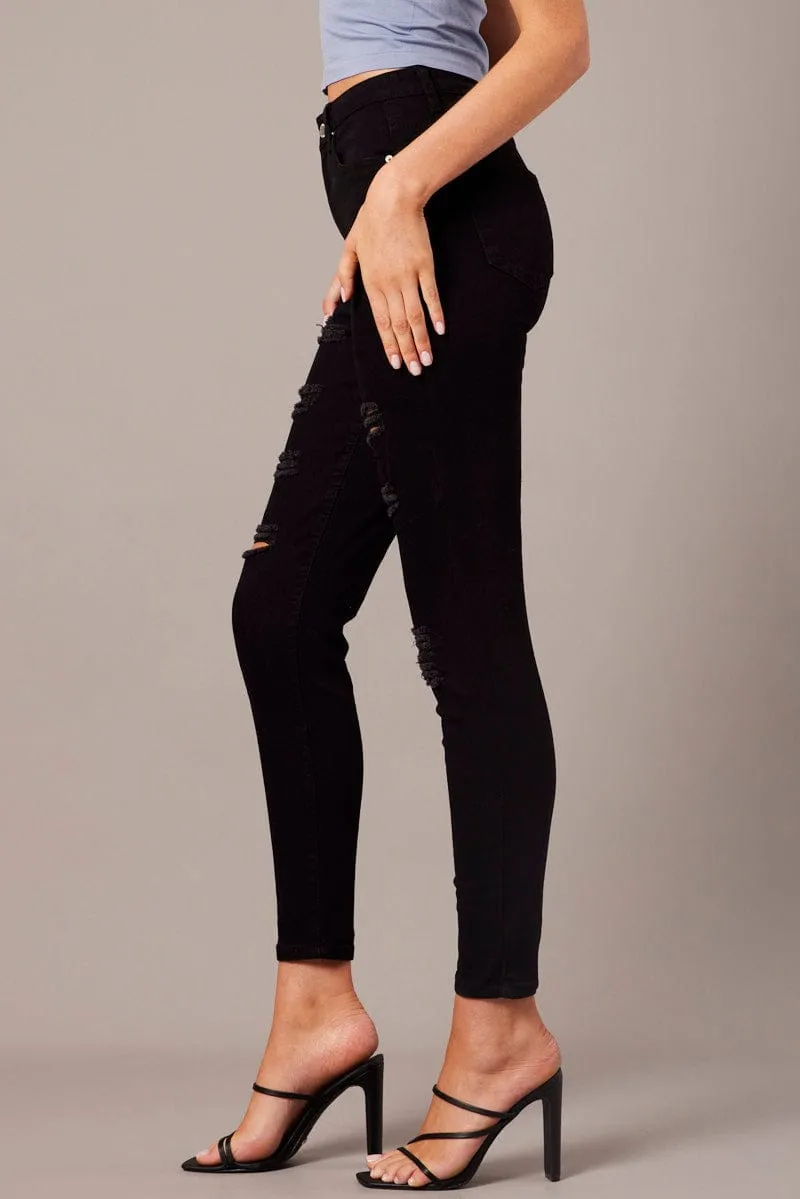 Black Skinny Jean High Rise sold by Ally Fashion product image thumbnail 4