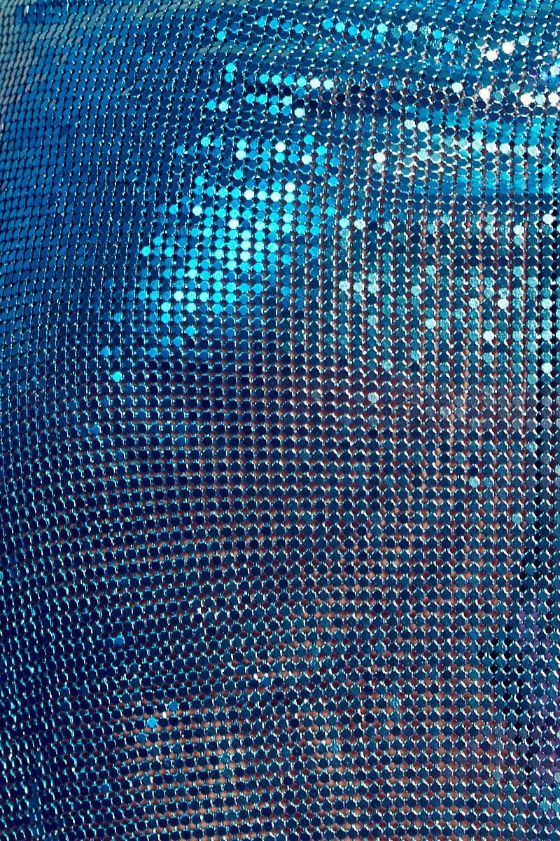 Blue Chainmail Dress Cowl Neck Mini Party Evening sold by Ally Fashion product image thumbnail 6