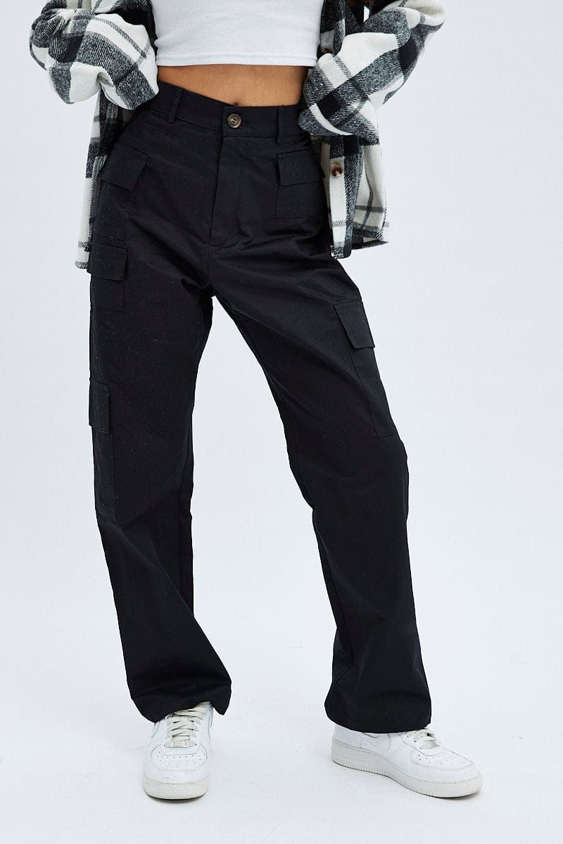 Black Cargo Pants High Rise sold by Ally Fashion product image thumbnail 2