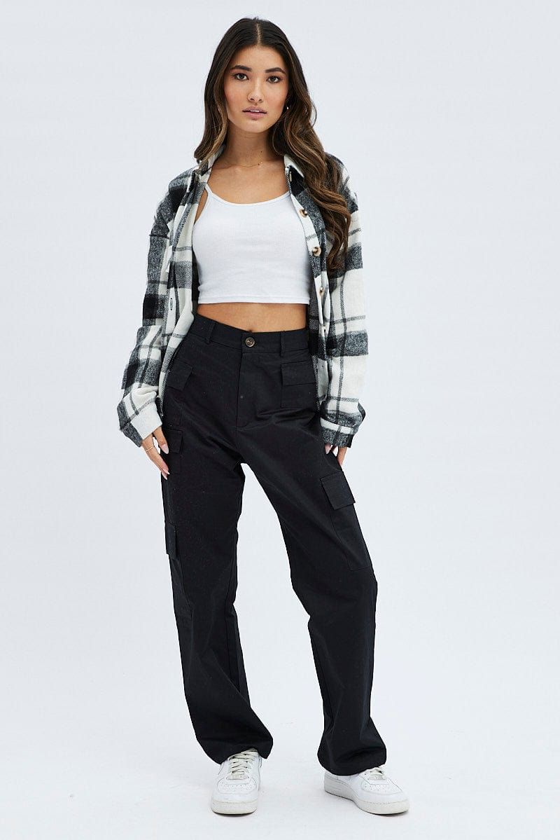 Black Cargo Pants High Rise sold by Ally Fashion product image thumbnail 3