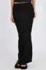 Black Midi Skirt High Rise Rib Jersey sold by Ally Fashion