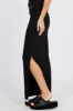 Black Midi Skirt High Rise Rib Jersey sold by Ally Fashion