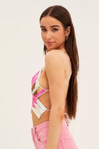 Multi Butterfly Crop Top Backless sold by Ally Fashion