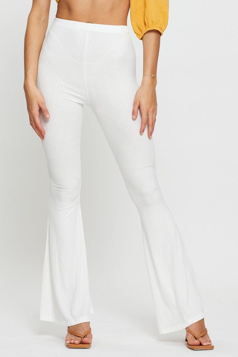 White Flare Pants High Rise sold by Ally Fashion product image thumbnail 2