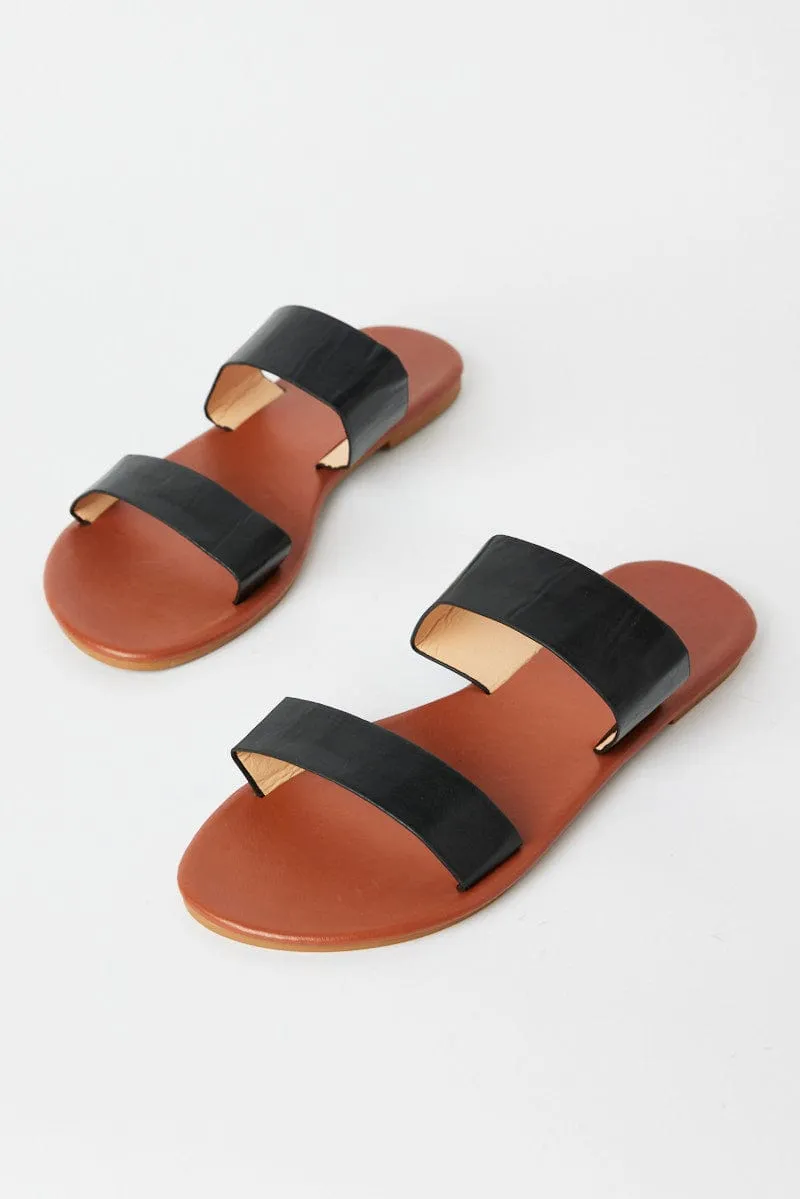 Black Flat Sandals sold by Ally Fashion