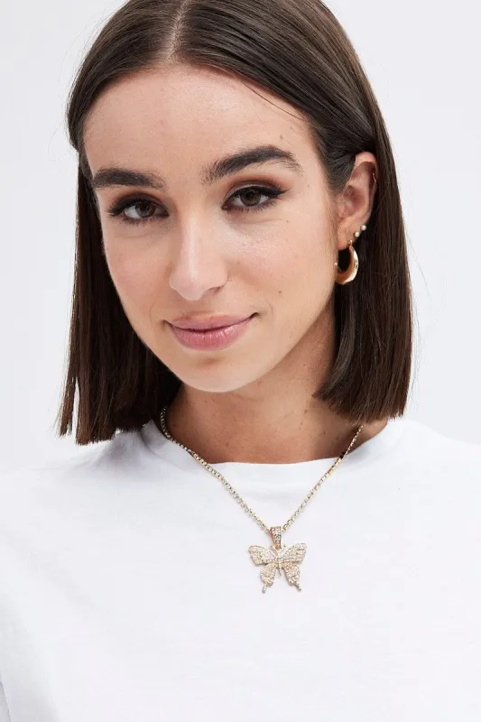 Gold Butterfly Pendent Necklace sold by Ally Fashion