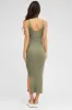 Green Knit Dress Sleeveless Midi sold by Ally Fashion