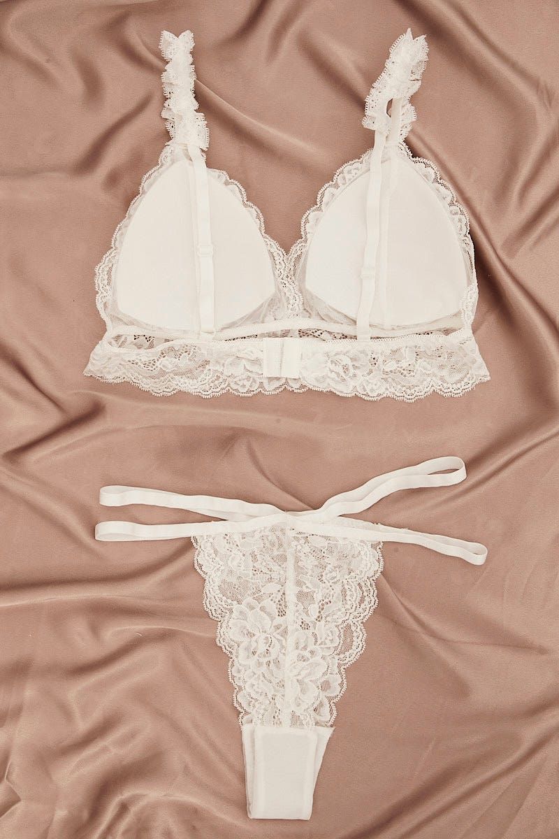 White Lace Lingerie Set sold by Ally Fashion product image thumbnail 4