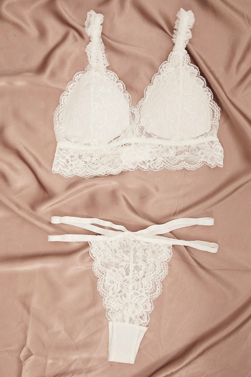 White Lace Lingerie Set sold by Ally Fashion product image thumbnail 2