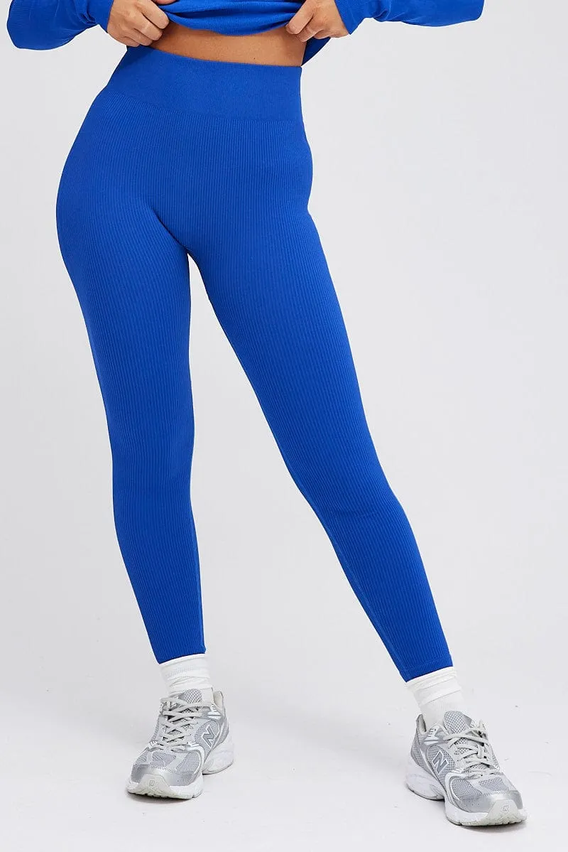 Blue Leggings Seamless Activewear sold by Ally Fashion product image thumbnail 2